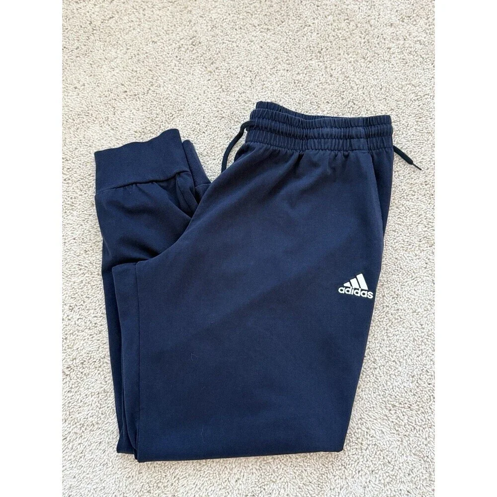 Adidas Men's 2XL Essentials Small Logo Standford‎ Joggers Navy Casual Athleisure
